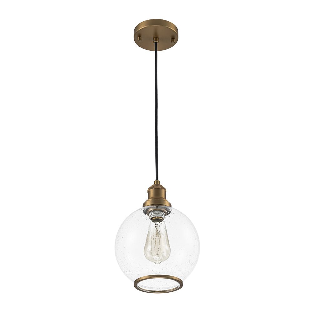 Kvennunix Corded Seeded Globe Glass Pendant Light