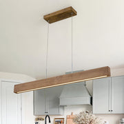 Zefyr Modern Minimalist LED Linear Wood Chandelier