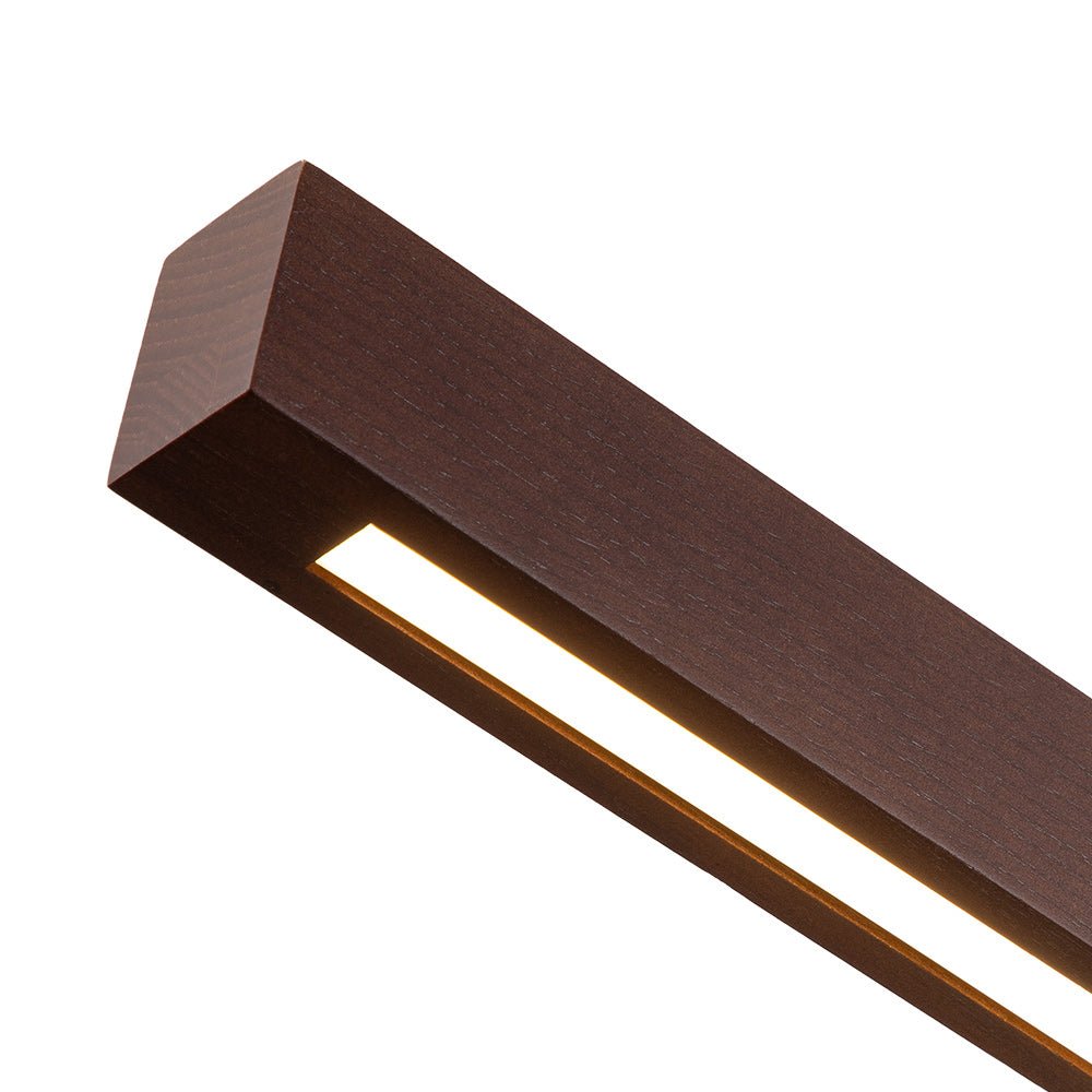 Zefyr Modern Minimalist LED Linear Wood Chandelier