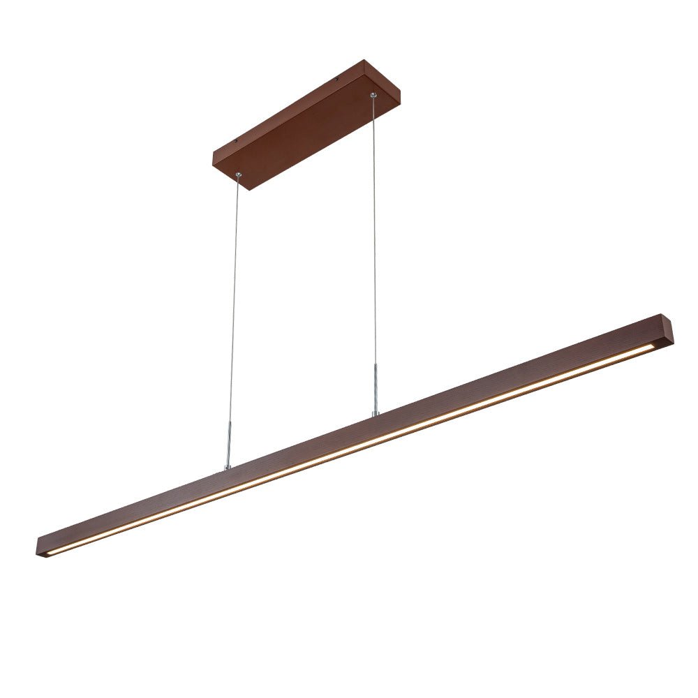 Zefyr Modern Minimalist LED Linear Wood Chandelier