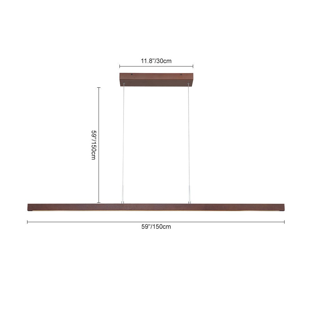 Zefyr Modern Minimalist LED Linear Wood Chandelier