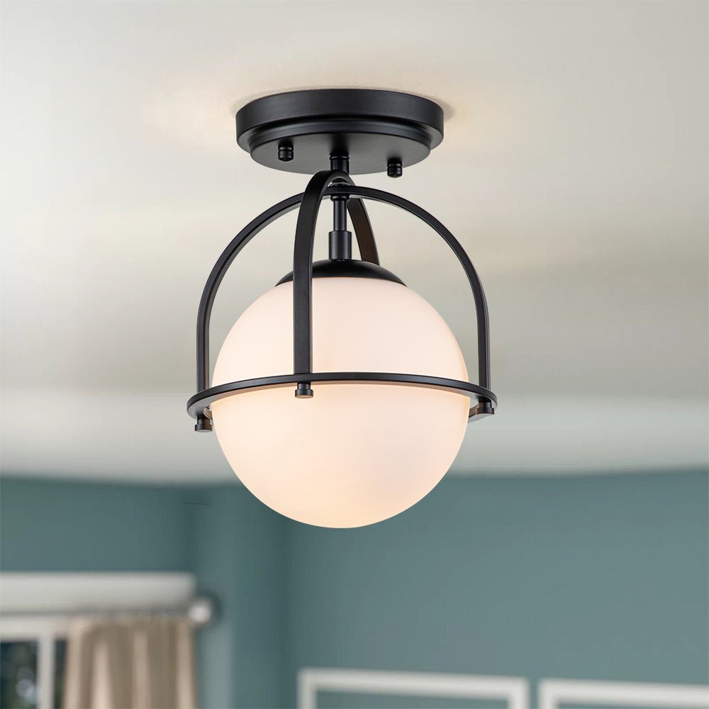 Ljomun Opal Glass Sphere Semi-Flush Mount