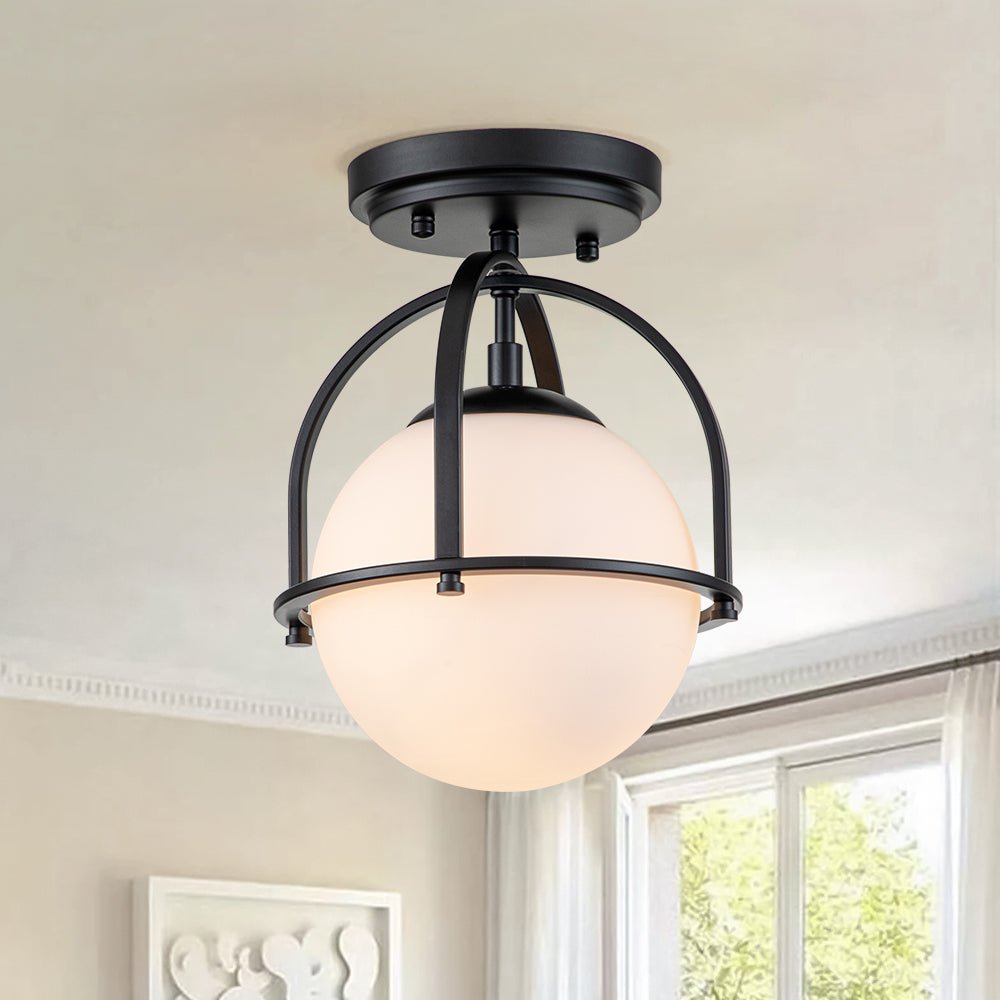 Ljomun Opal Glass Sphere Semi-Flush Mount