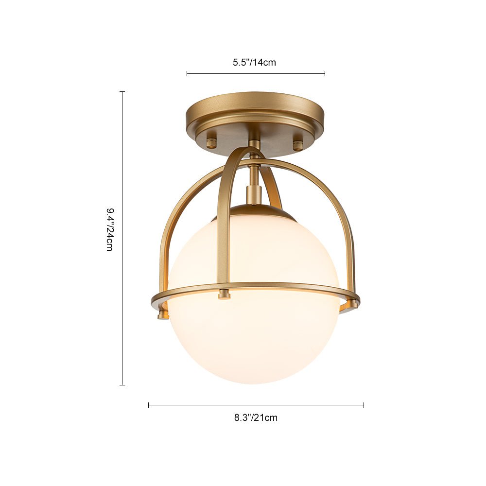 Ljomun Opal Glass Sphere Semi-Flush Mount