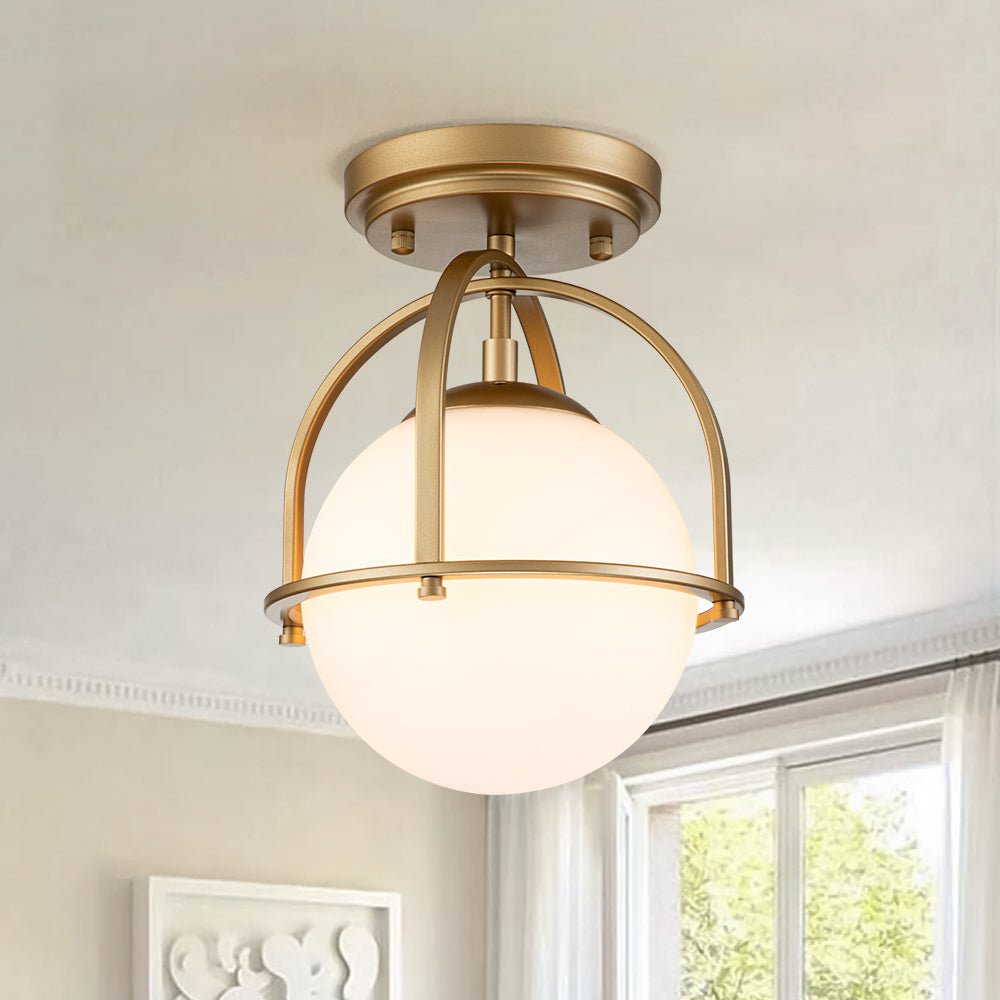 Ljomun Opal Glass Sphere Semi-Flush Mount