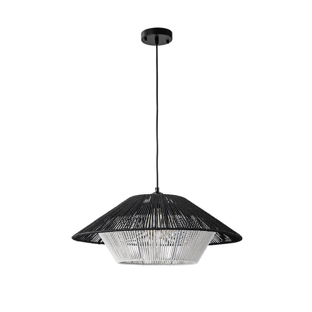 Eirikuvya Rustic Farmhouse Wide Cage Rope Pendant Light