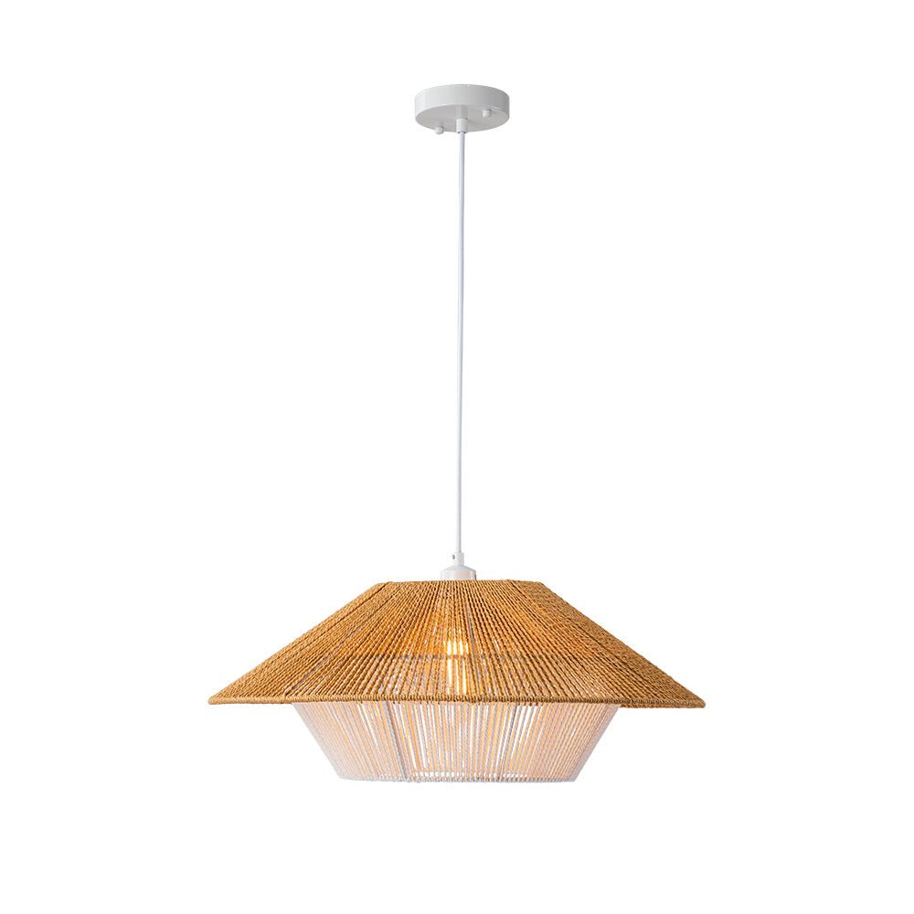 Eirikuvya Rustic Farmhouse Wide Cage Rope Pendant Light