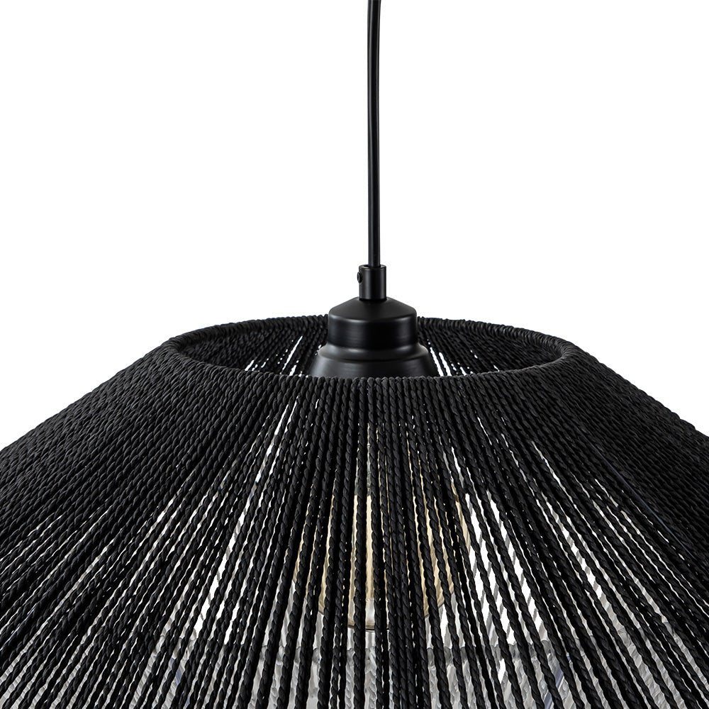 Eirikuvya Rustic Farmhouse Wide Cage Rope Pendant Light