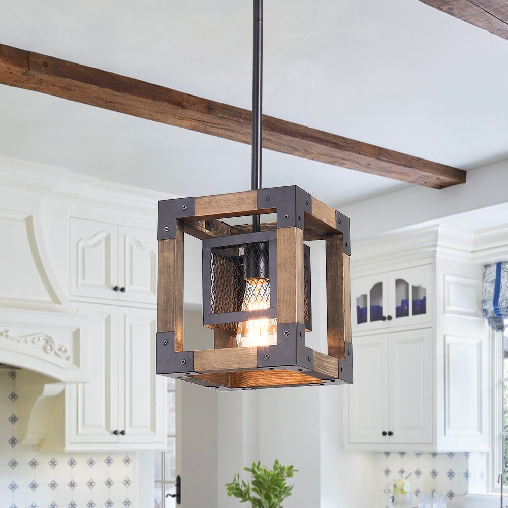 Nordlys Modern Square Wood Pendant Light