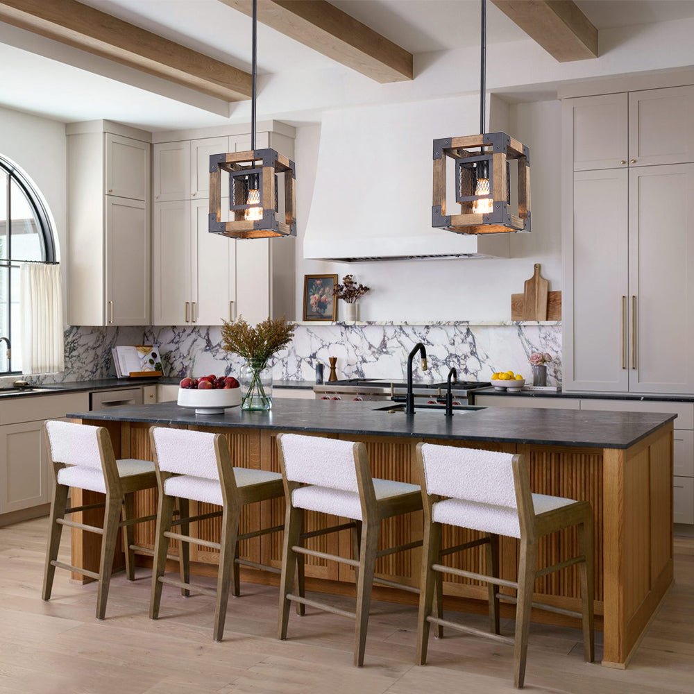 Nordlys Modern Square Wood Pendant Light