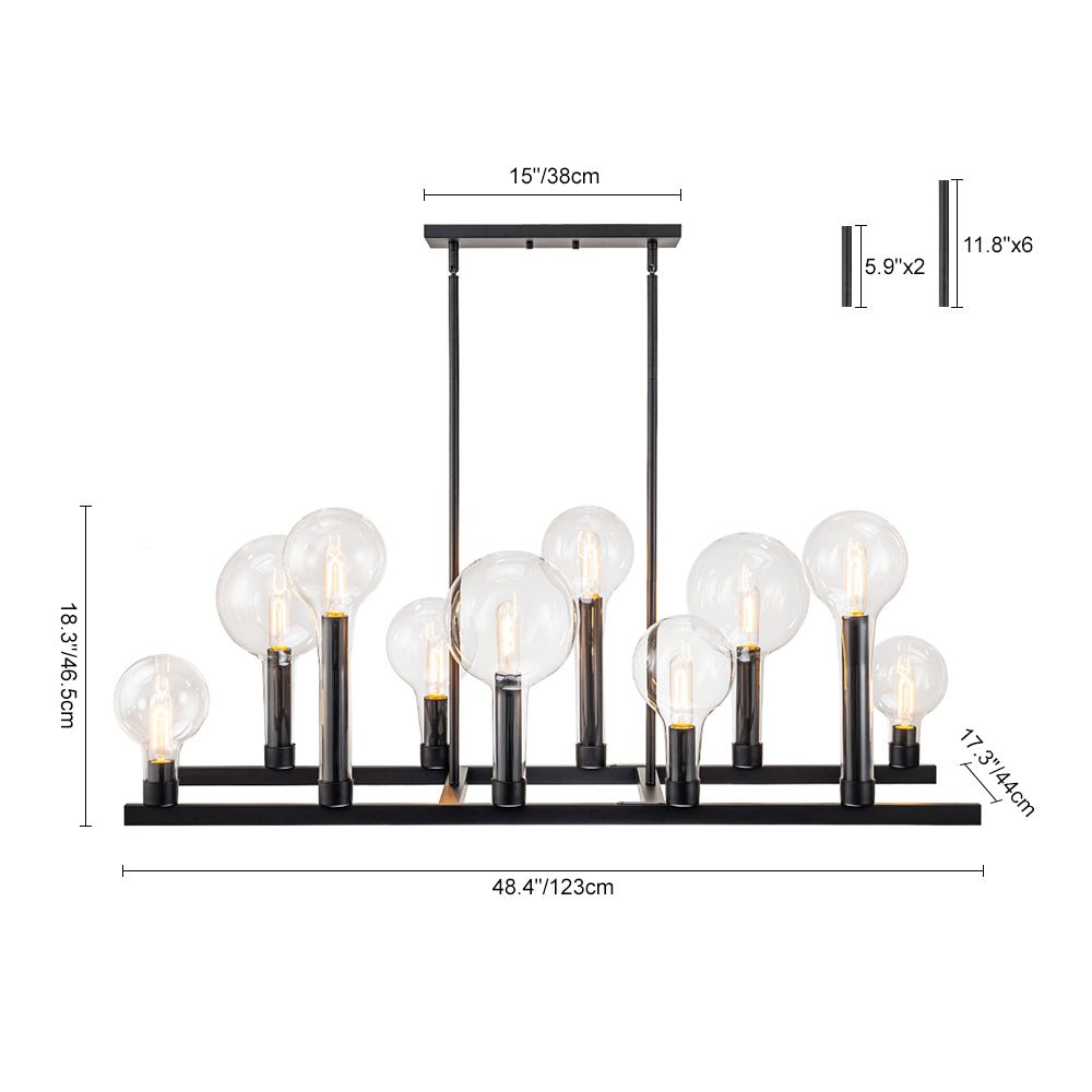 Ulfhild Clear Linear Glass Chandelier