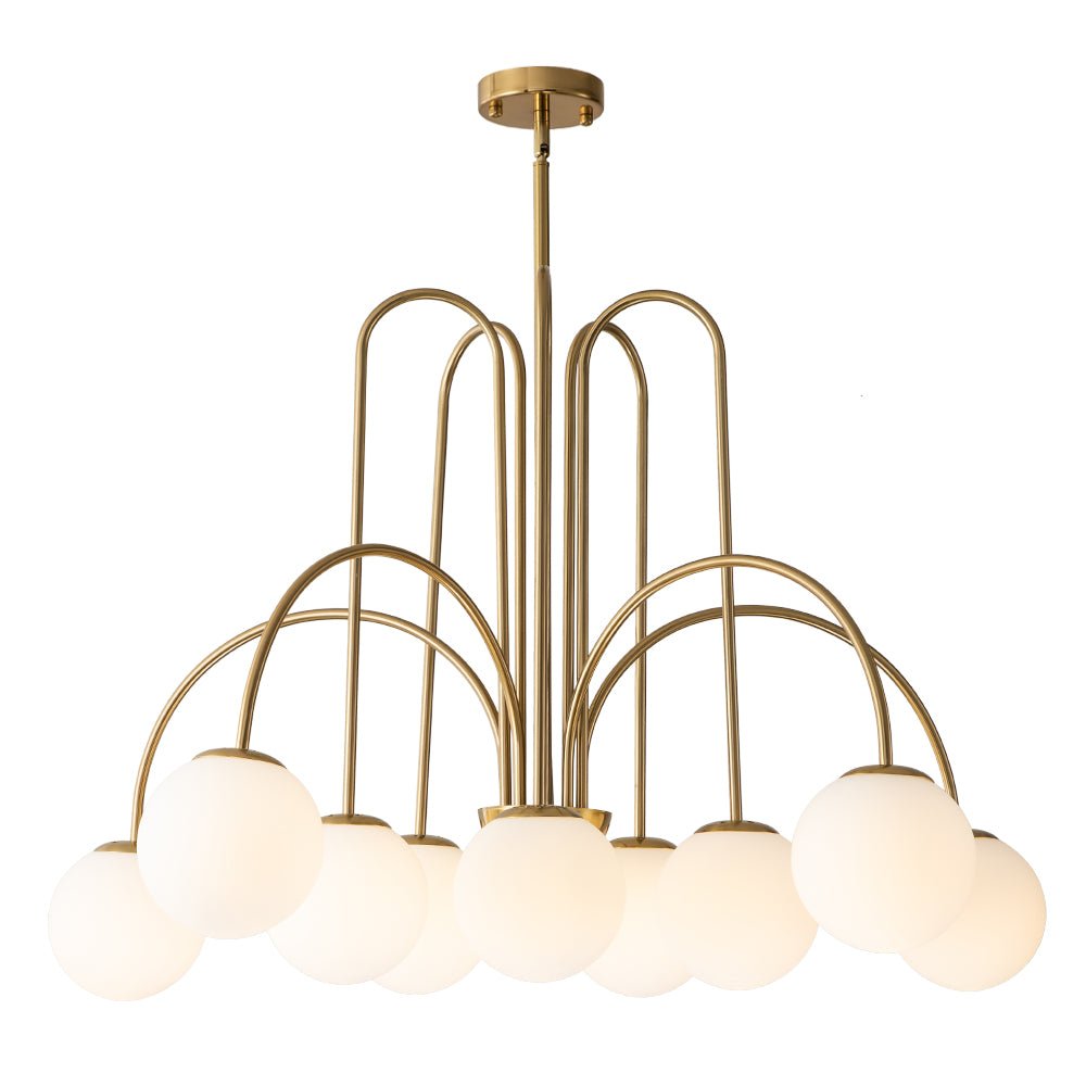 Vallin Traditional Metal Glass Chandelier - Lamp Copper