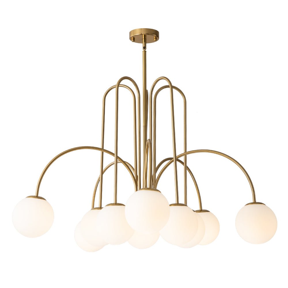 Vallin Traditional Metal Glass Chandelier - Lamp Copper