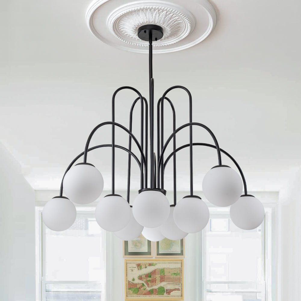 Vallin Traditional Metal Glass Chandelier - Lamp Copper