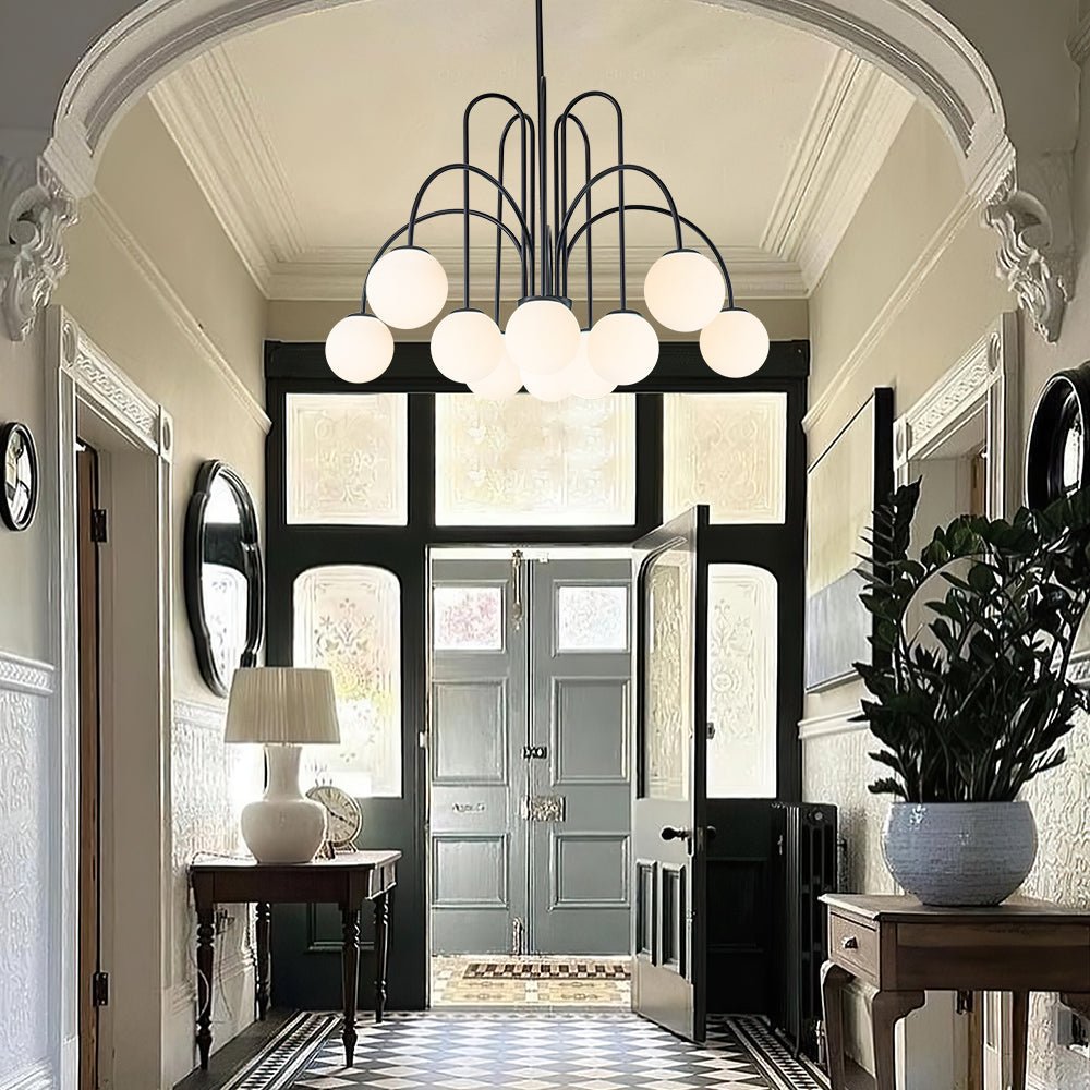 Vallin Traditional Metal Glass Chandelier - Lamp Copper