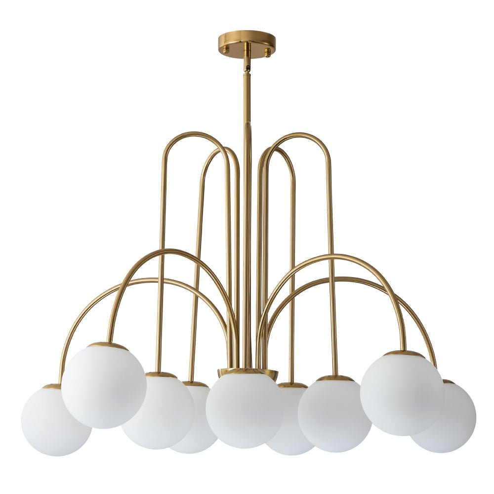Vallin Traditional Metal Glass Chandelier - Lamp Copper