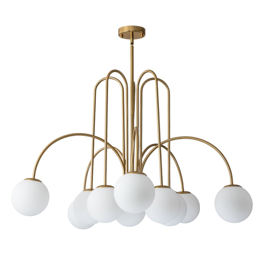 Vallin Traditional Metal Glass Chandelier - Lamp Copper
