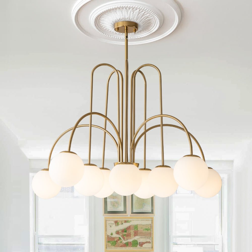 Vallin Traditional Metal Glass Chandelier - Lamp Copper