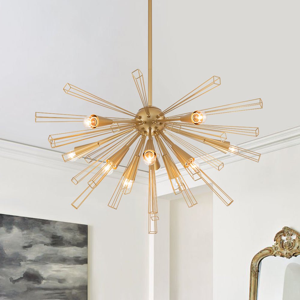 Waegnuli Geometric Sputnik Sunburst Metal Chandelier