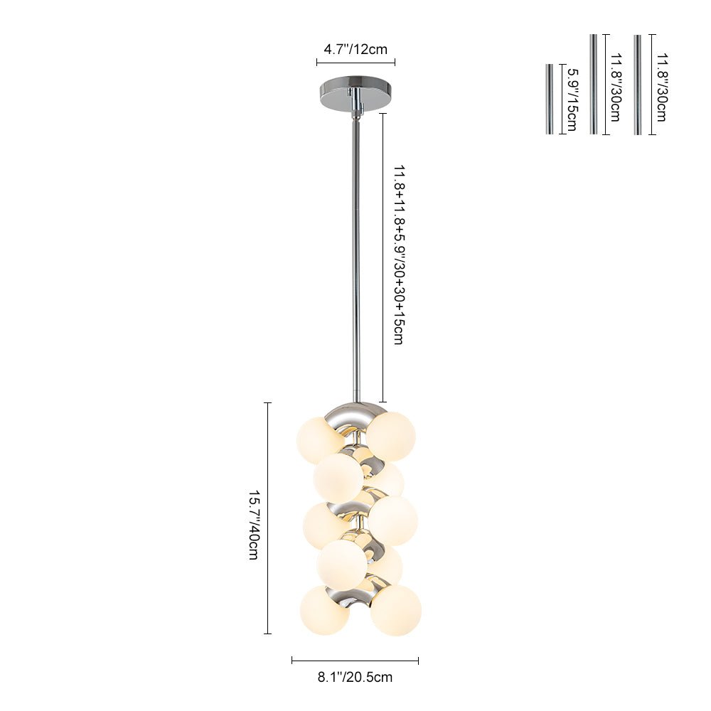 Caeluvox Pearl Tiered Milky Glass Pendant Light