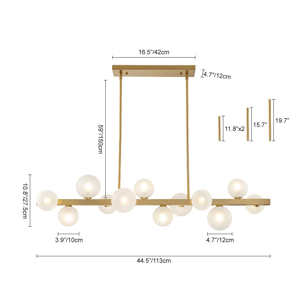 Hjarta Linear Glass Chandelier