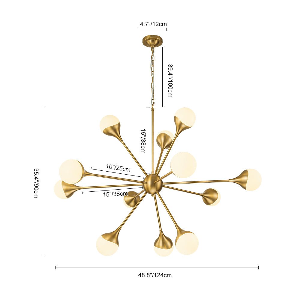 Caeluli Modern Sputnik Opal Glass Chandelier