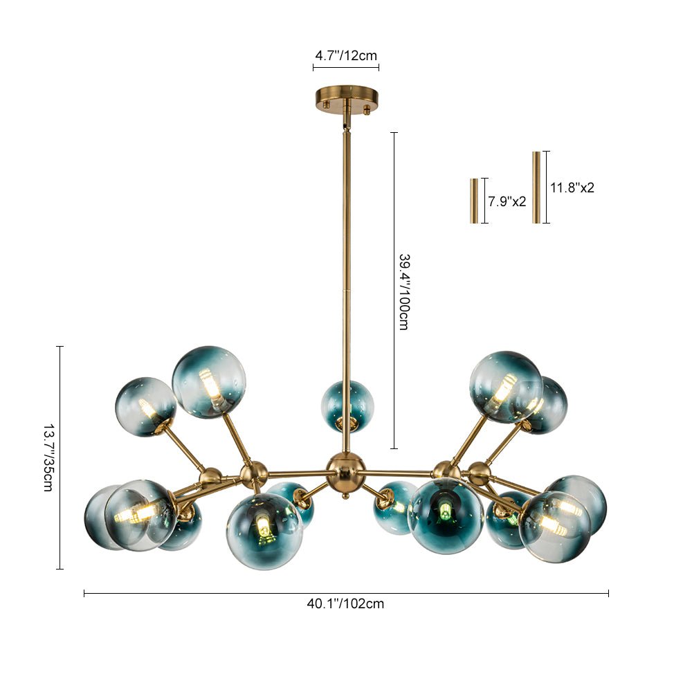 Zoruli Modern Sputnik Glass Chandelier