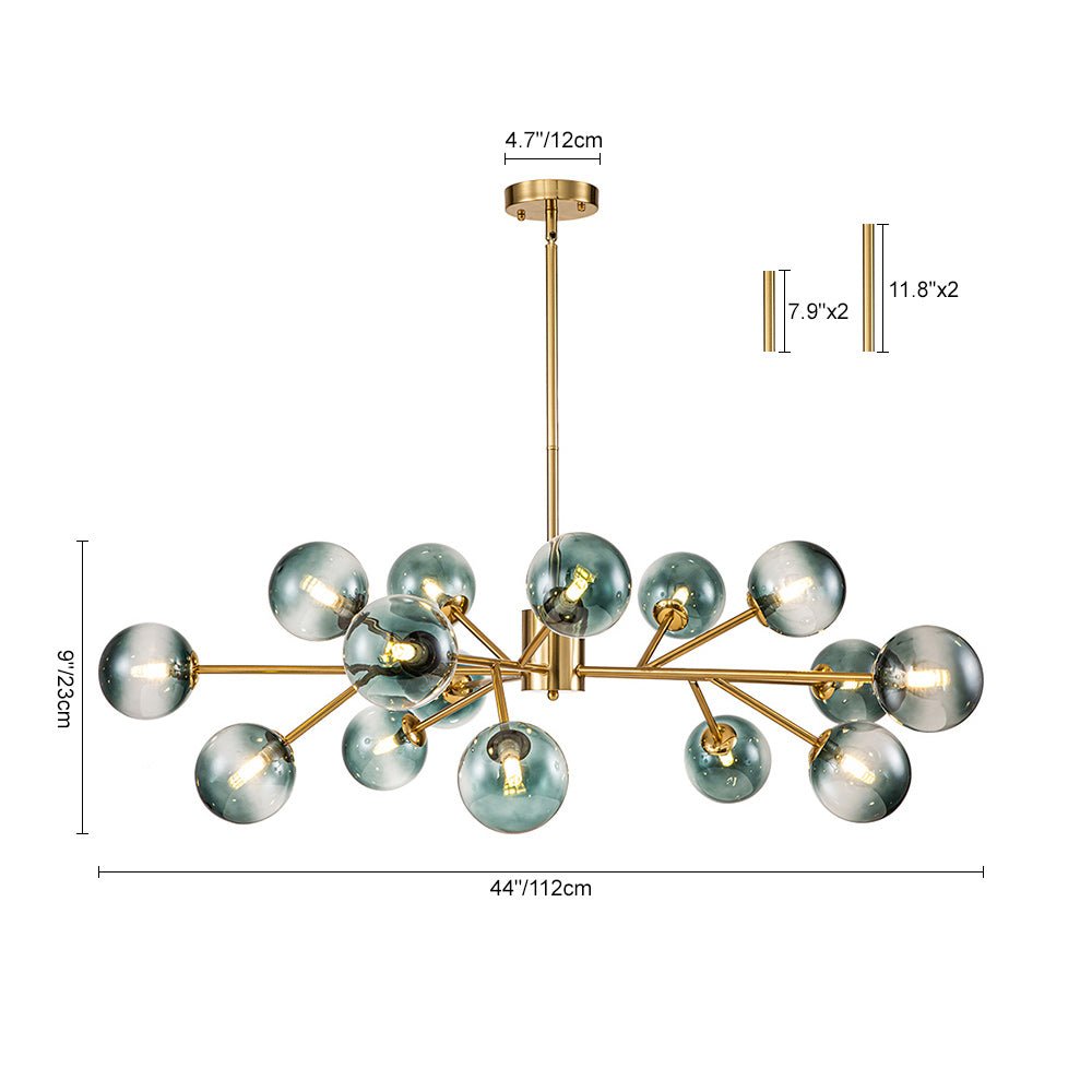 Nattli Glass Globe Bubble Chandelier