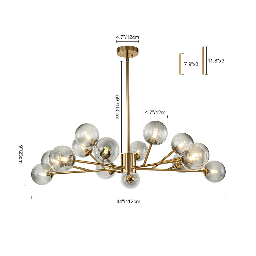 Ornuli Scandinavian Smoked Glass Chandelier