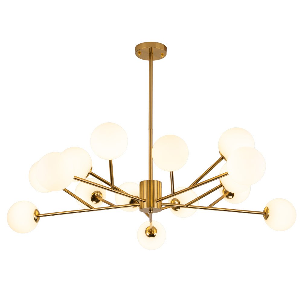 Vatnuvyt Frosted Globe Branch Glass Pendant Chandelier - Lamp Copper