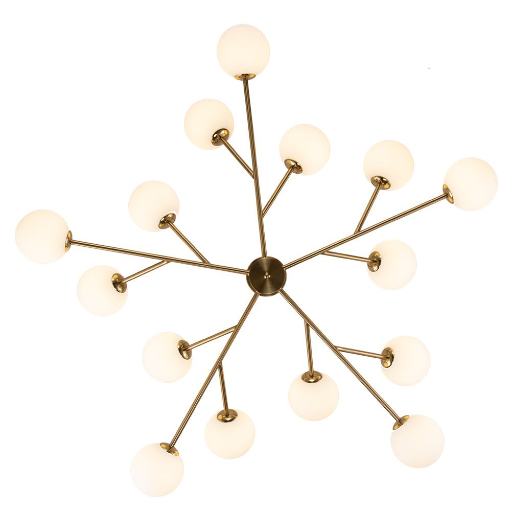 Vatnuvyt Frosted Globe Branch Glass Pendant Chandelier - Lamp Copper