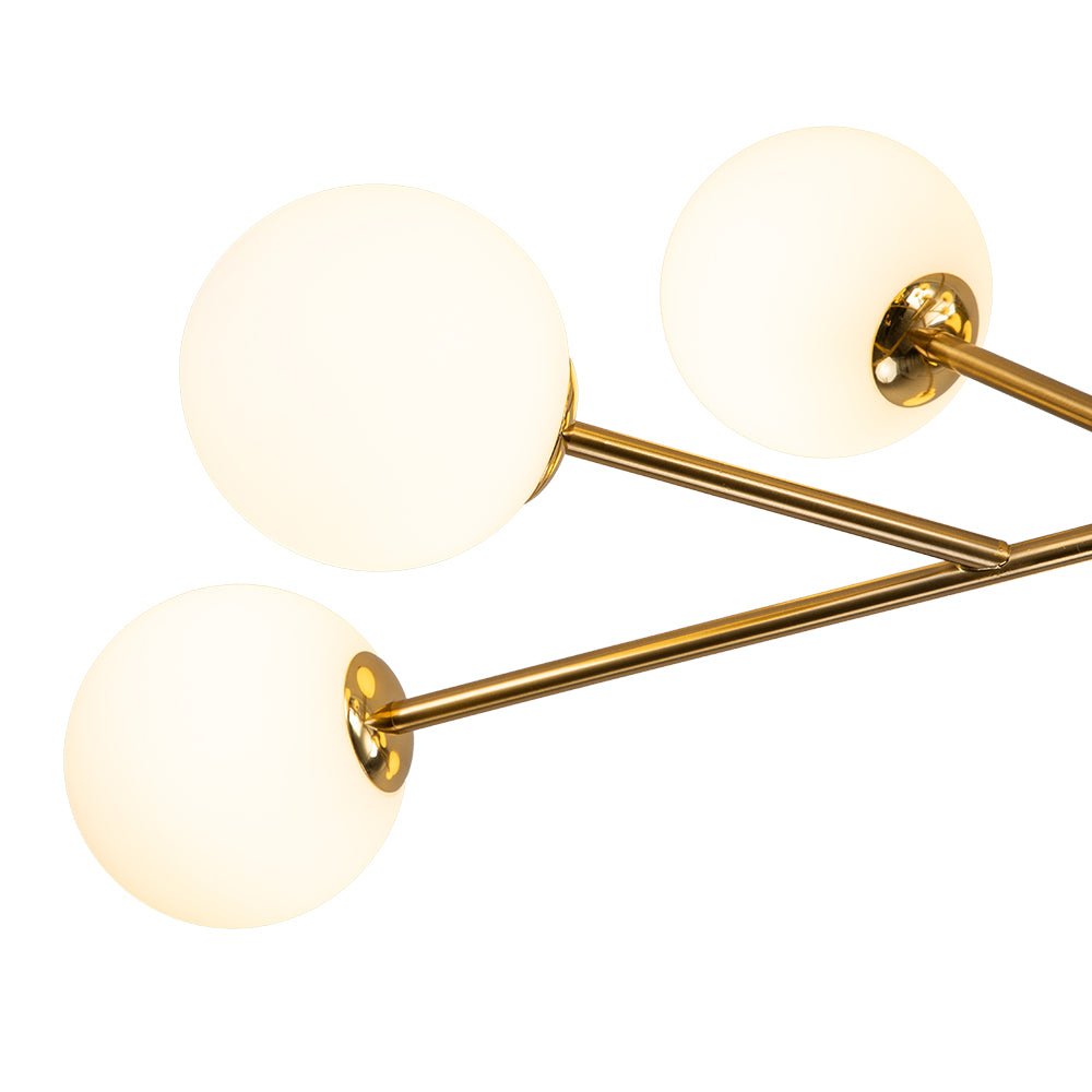 Vatnuvyt Frosted Globe Branch Glass Pendant Chandelier - Lamp Copper