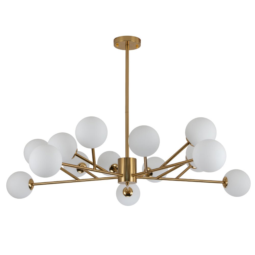 Vatnuvyt Frosted Globe Branch Glass Pendant Chandelier - Lamp Copper