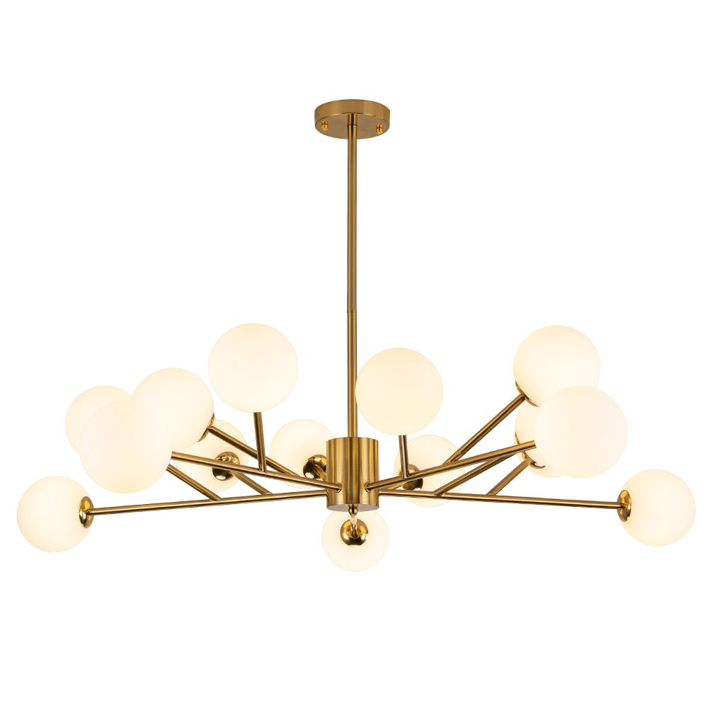 Vatnuvyt Frosted Globe Branch Glass Pendant Chandelier - Lamp Copper