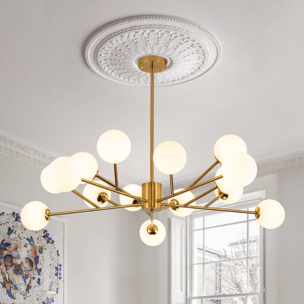 Vatnuvyt Frosted Globe Branch Glass Pendant Chandelier