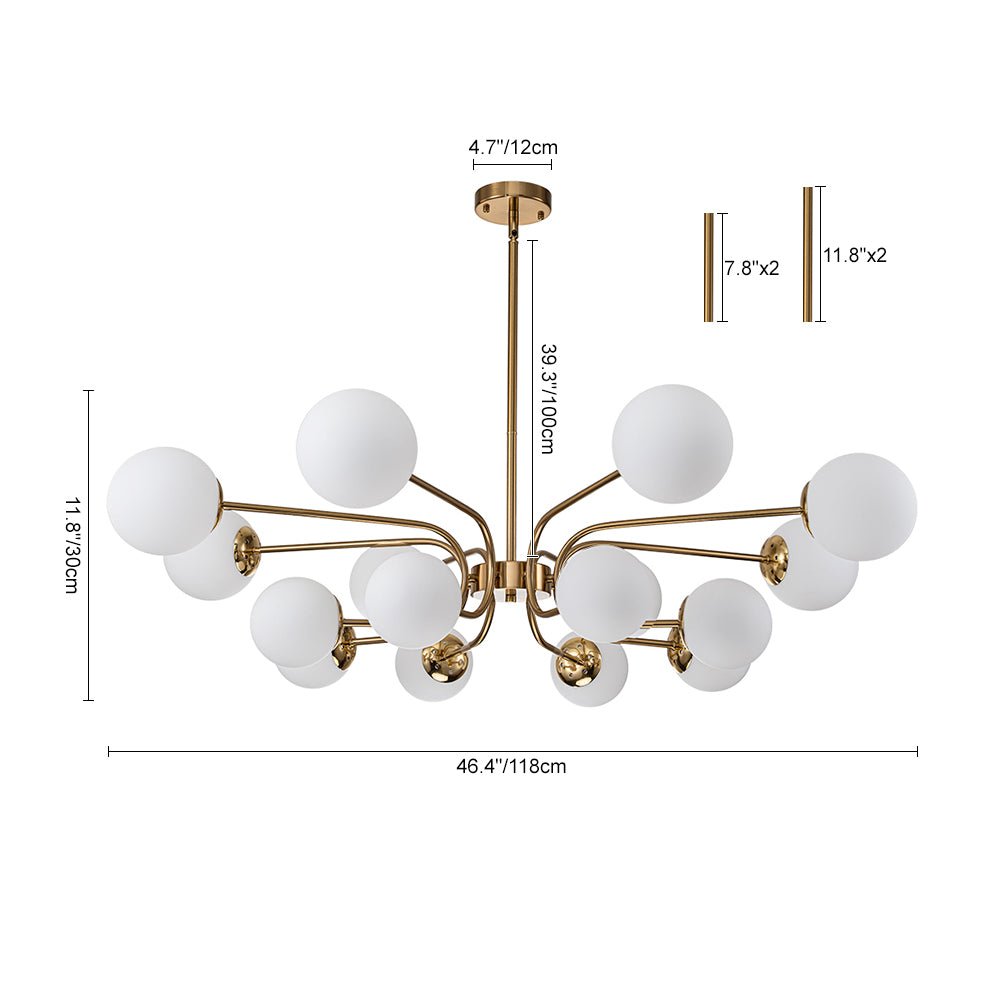 Zorion Frosted Sputnik Glass Chandelier