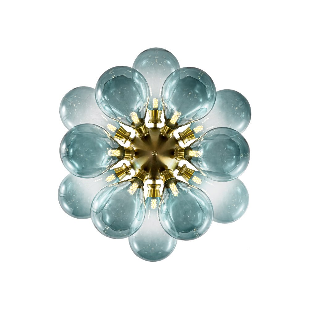 Odin Scandinavian Blue Glass Chandelier