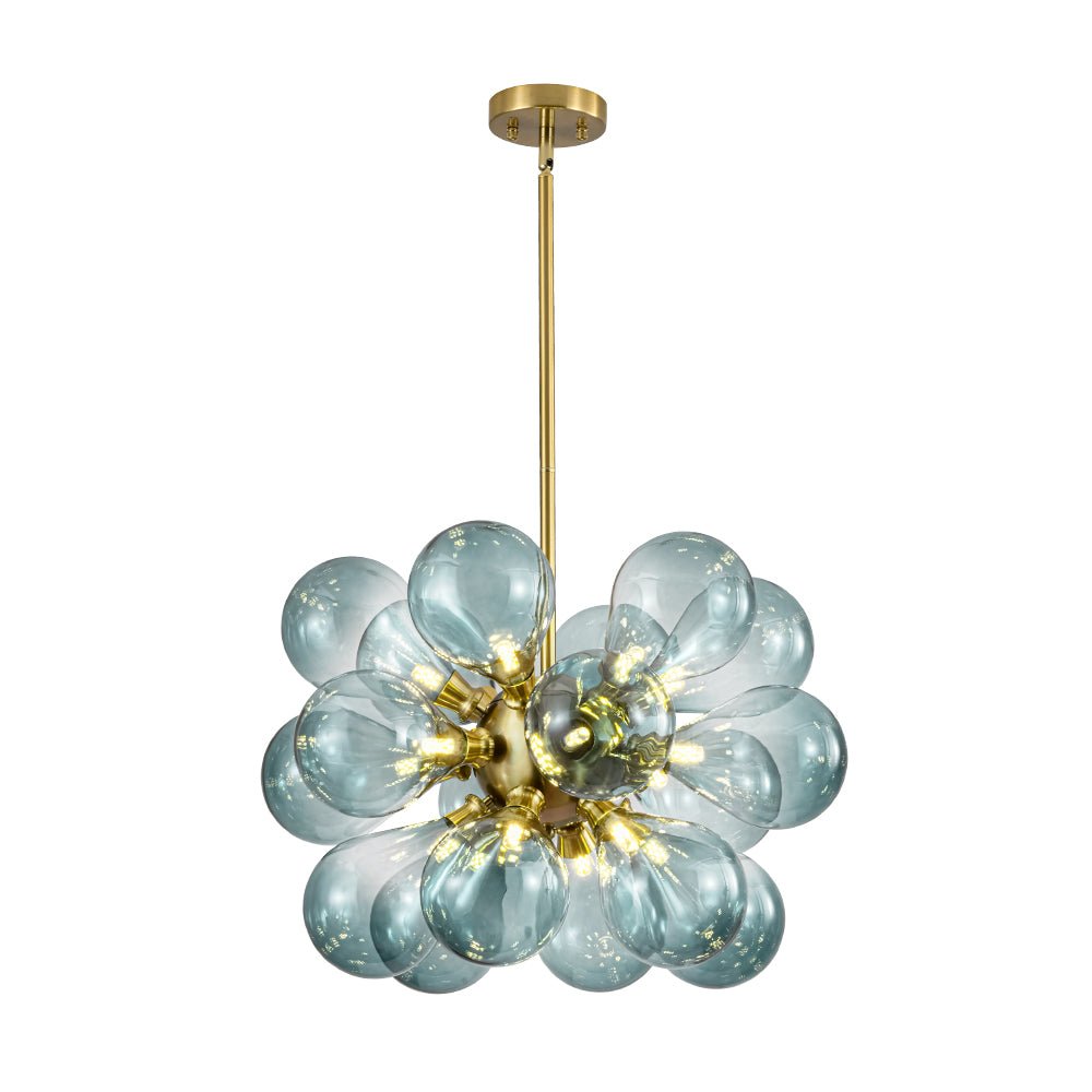 Odin Scandinavian Blue Glass Chandelier