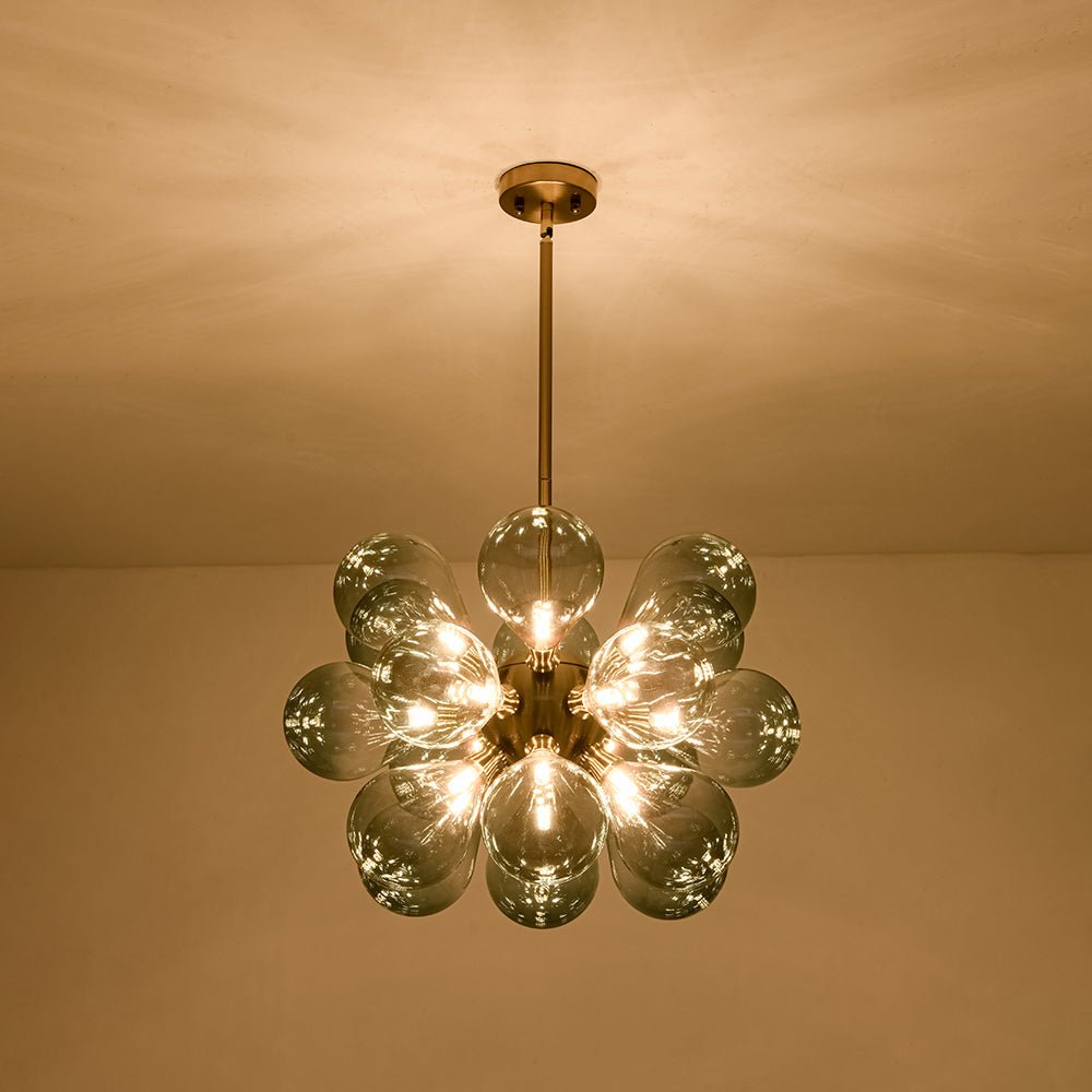 Odin Scandinavian Blue Glass Chandelier