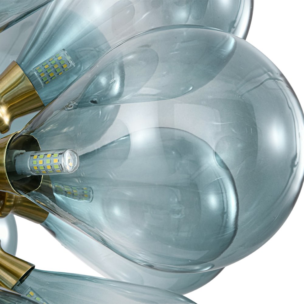 Odin Scandinavian Blue Glass Chandelier