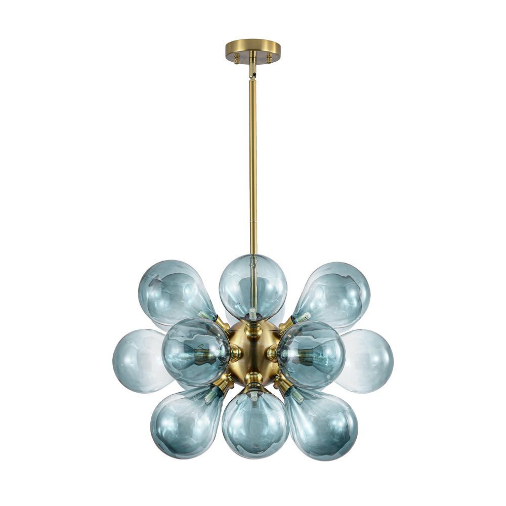 Odin Scandinavian Blue Glass Chandelier