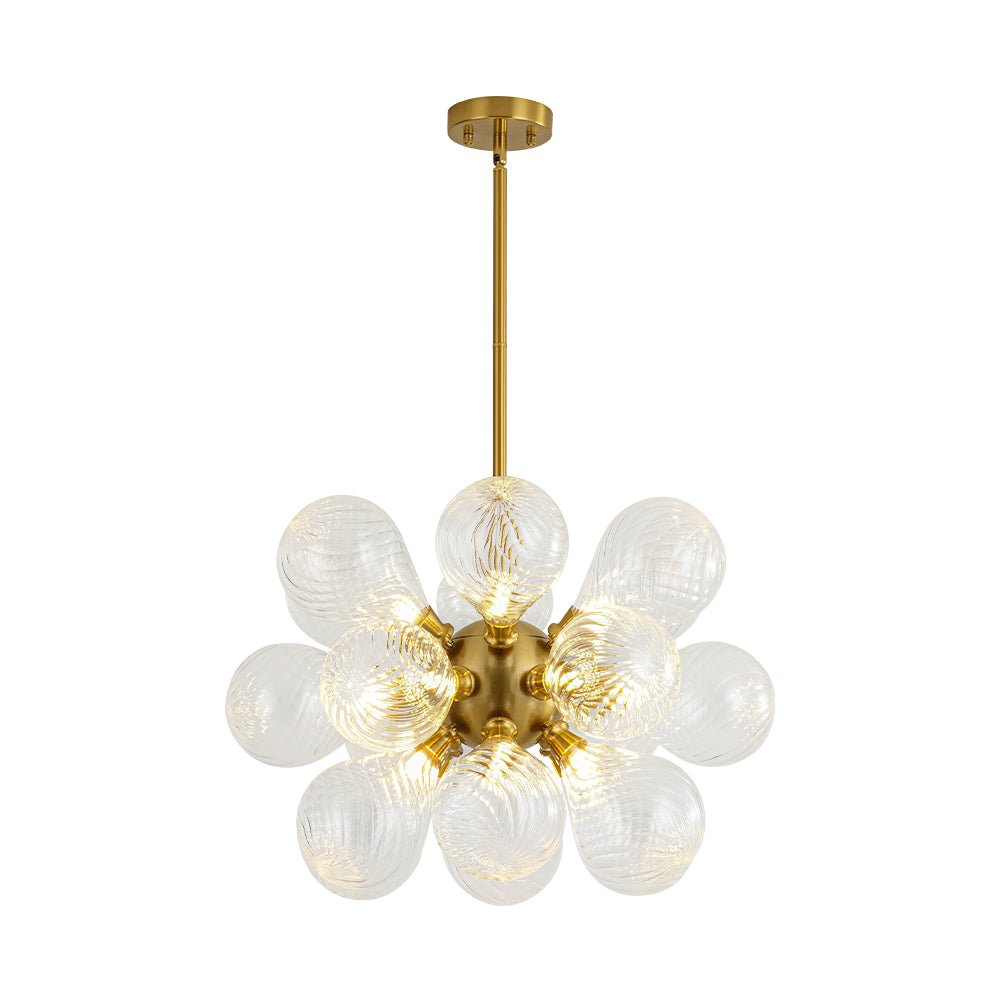 Waegnuvyx Cluster Ribbed Globe Bubble Glass Chandelier