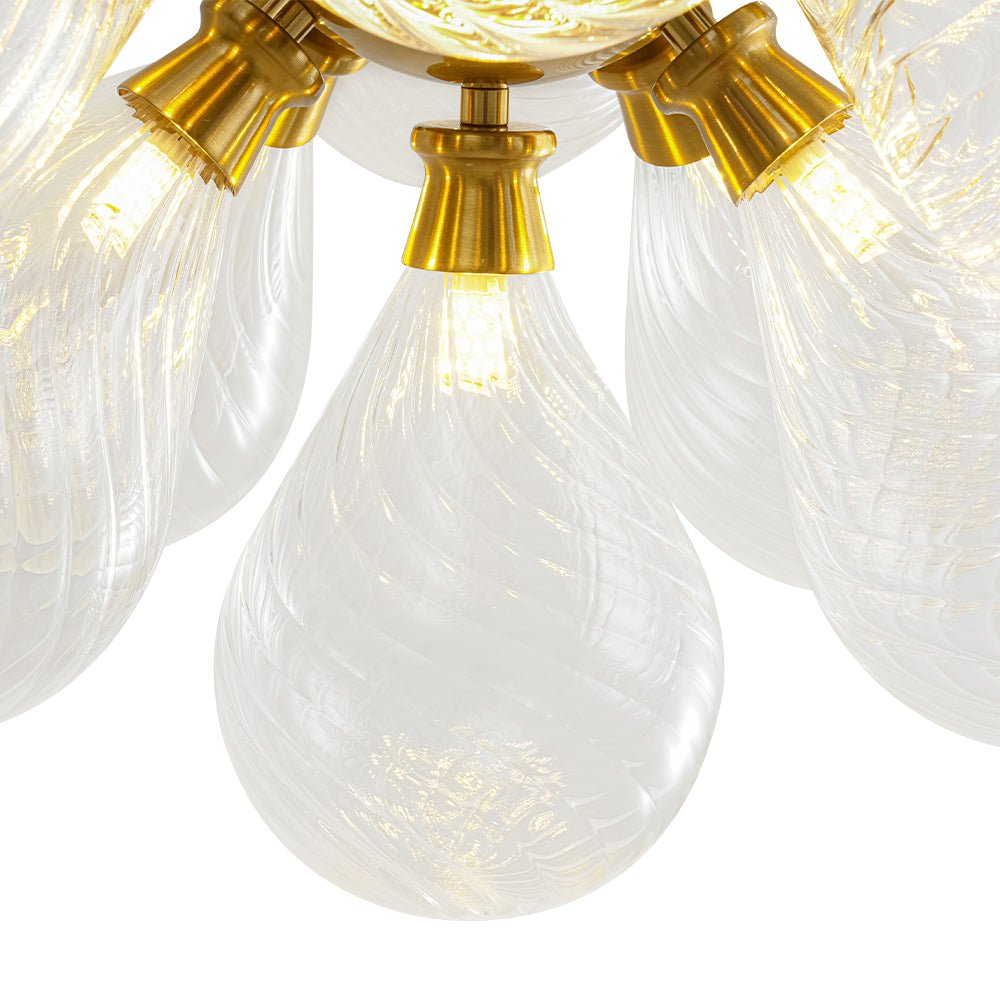 Waegnuvyx Cluster Ribbed Globe Bubble Glass Chandelier