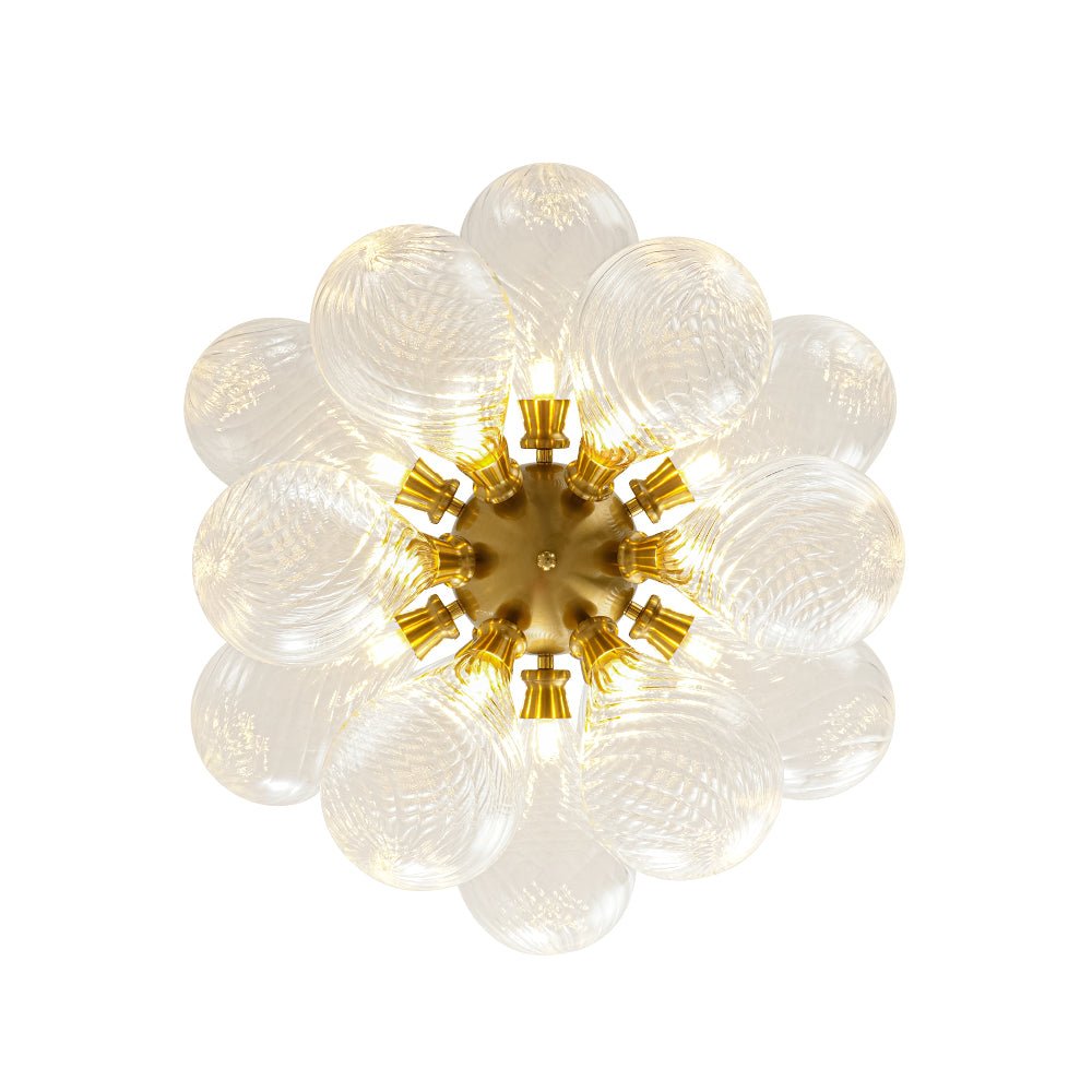 Waegnuvyx Cluster Ribbed Globe Bubble Glass Chandelier