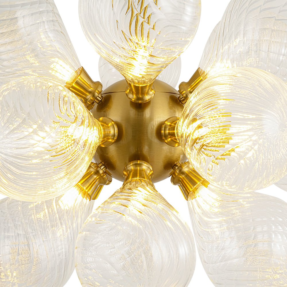 Waegnuvyx Cluster Ribbed Globe Bubble Glass Chandelier