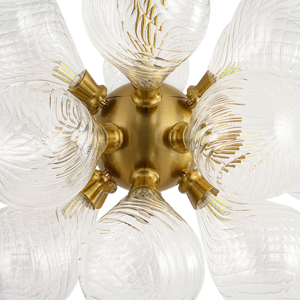 Waegnuvyx Cluster Ribbed Globe Bubble Glass Chandelier
