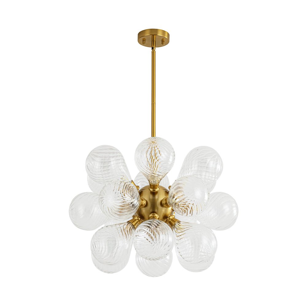 Waegnuvyx Cluster Ribbed Globe Bubble Glass Chandelier