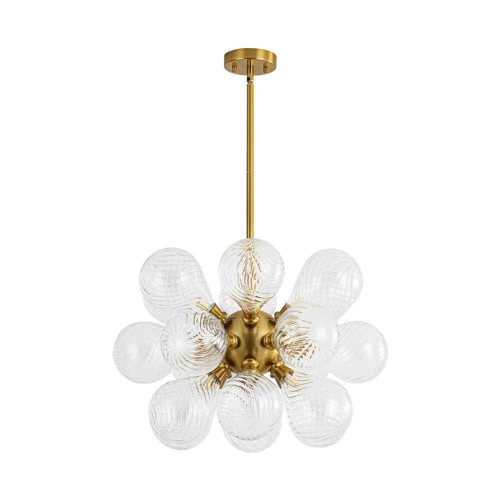 Waegnuvyx Cluster Ribbed Globe Bubble Glass Chandelier