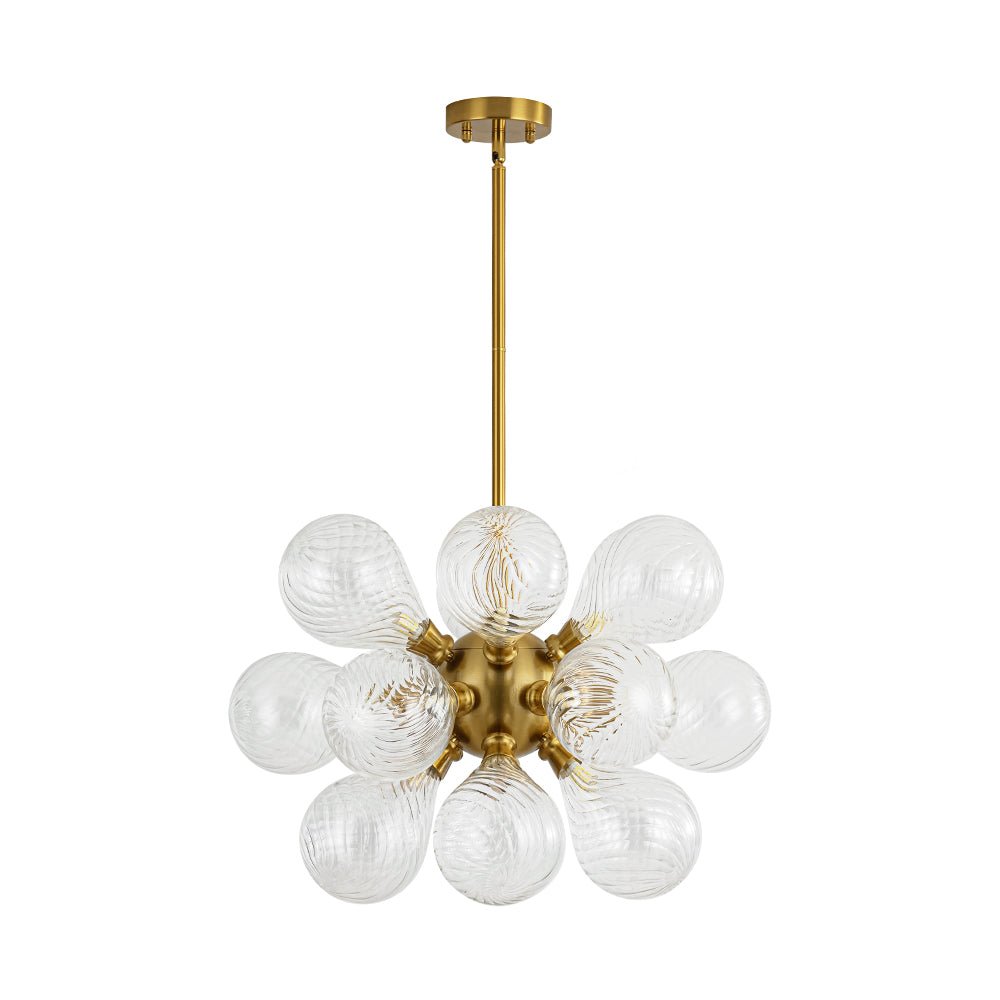 Waegnuvyx Cluster Ribbed Globe Bubble Glass Chandelier
