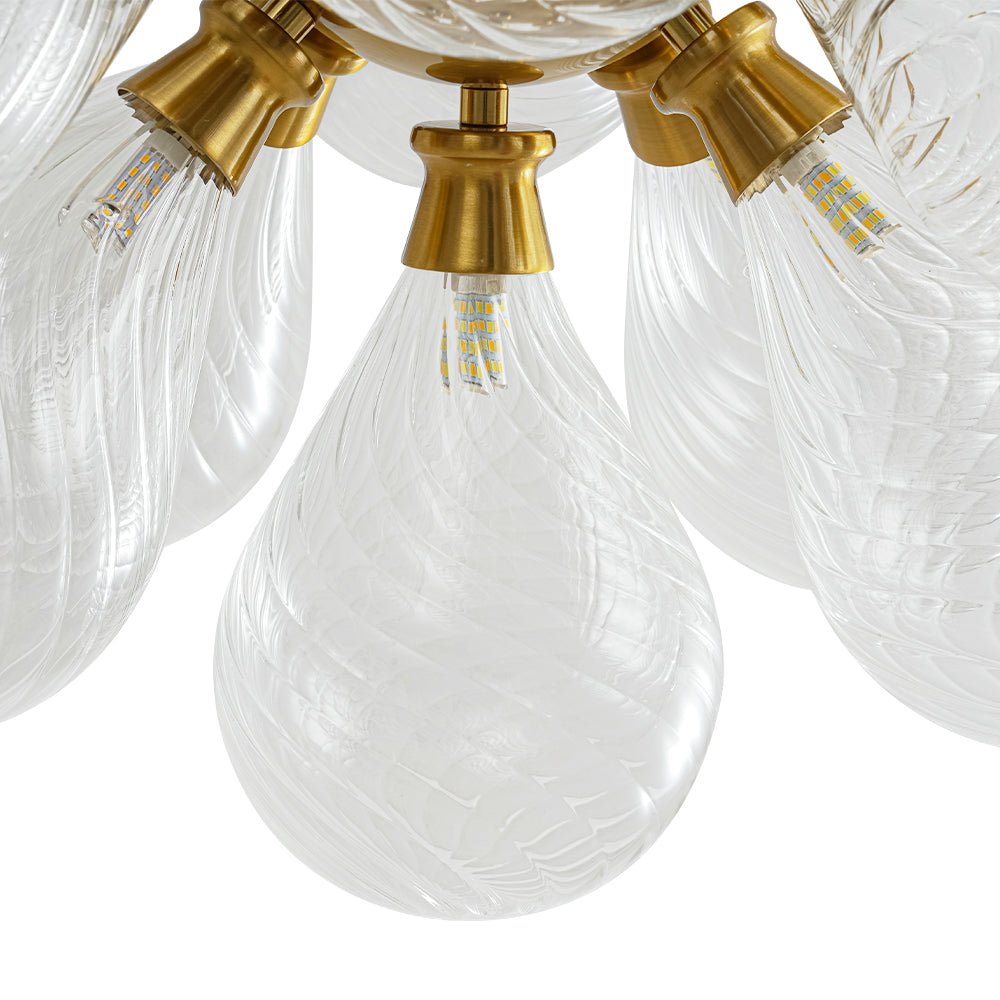Waegnuvyx Cluster Ribbed Globe Bubble Glass Chandelier